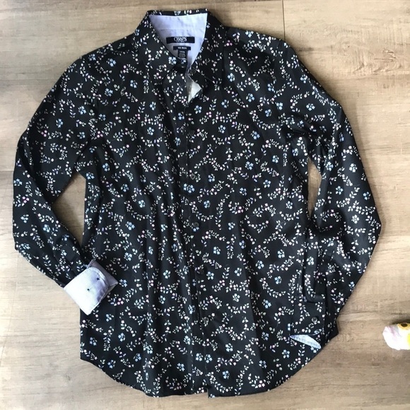CHAPS no iron ladies button down floral shirt - Picture 1 of 8